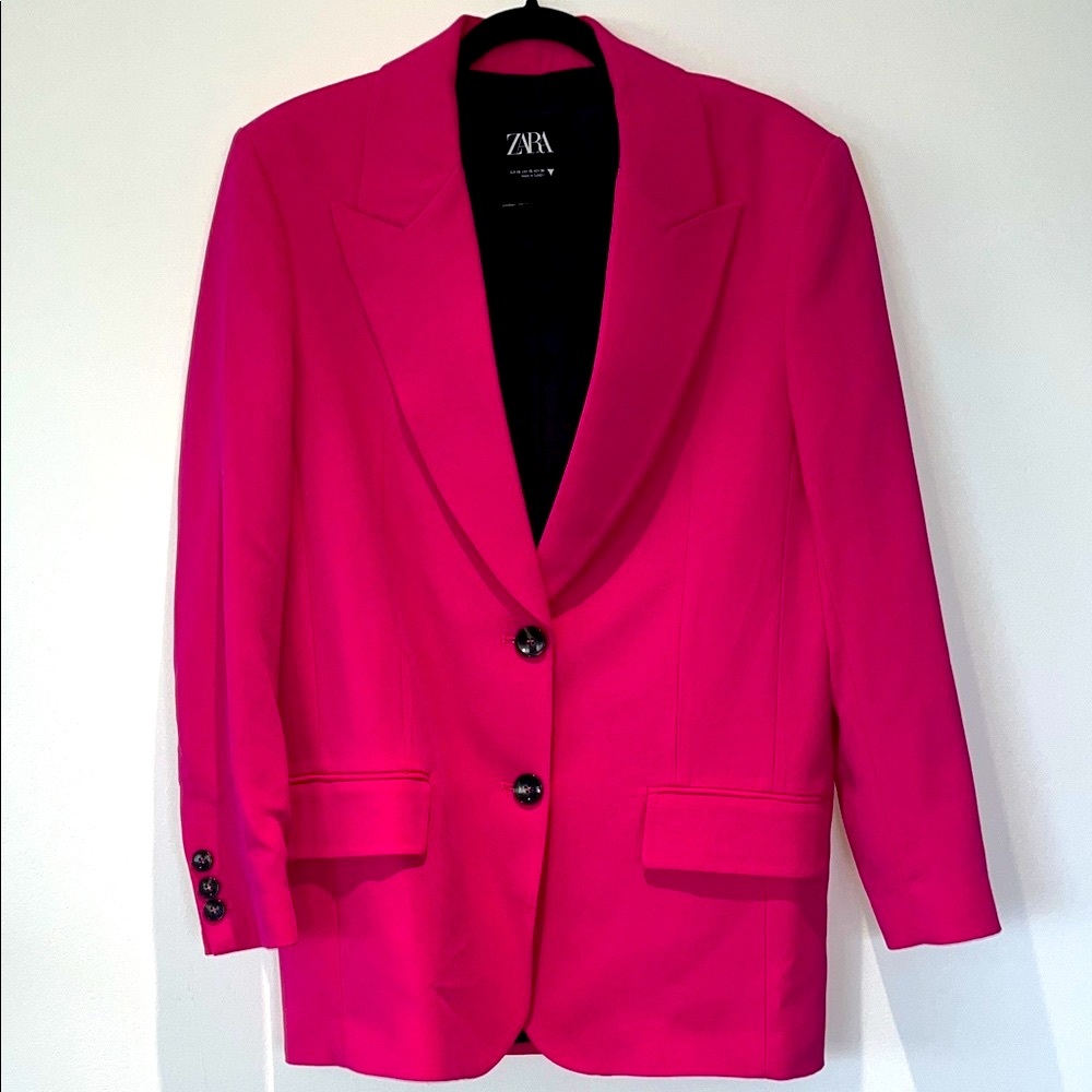 Zara Hot Pink Tailored Blazer